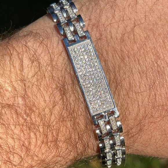 Other - Iced out mens diamond bracelet, GRA Certified, Passes All Diamond Testers, SALE